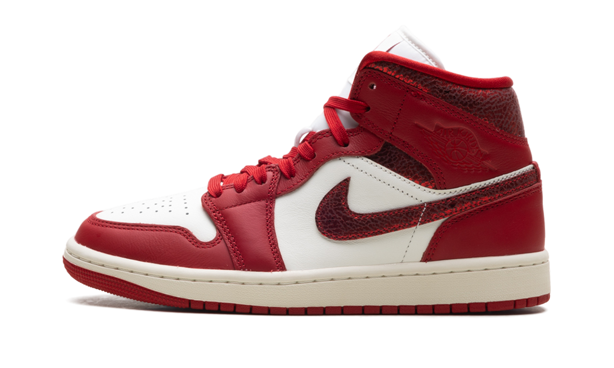Air Jordan 1 Mid Women "Red cracked leather" HJ9337 106