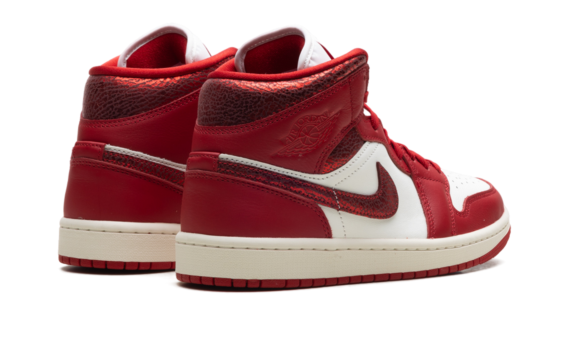 Air Jordan 1 Mid Women "Red cracked leather" HJ9337 106