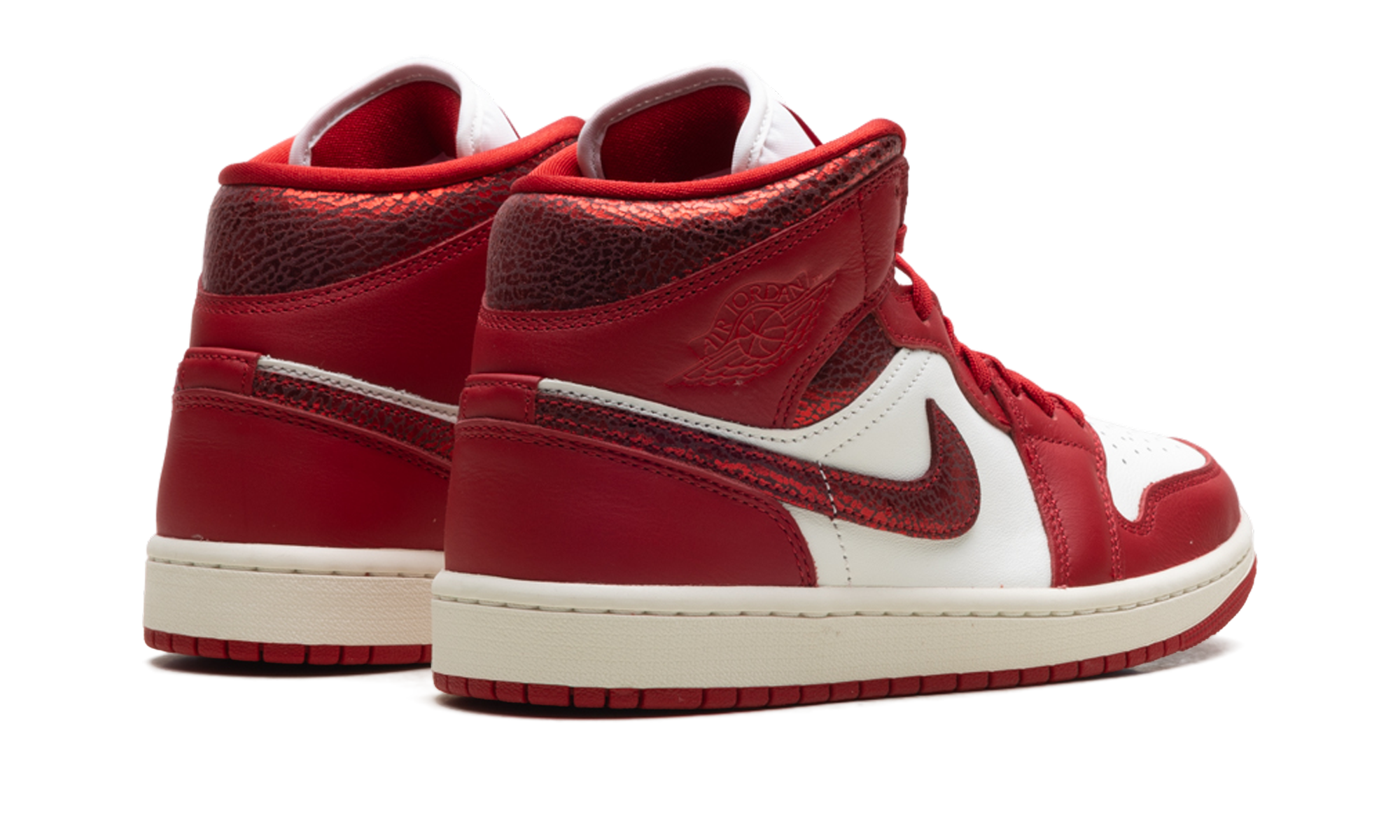 Air Jordan 1 Mid Women "Red cracked leather" HJ9337 106