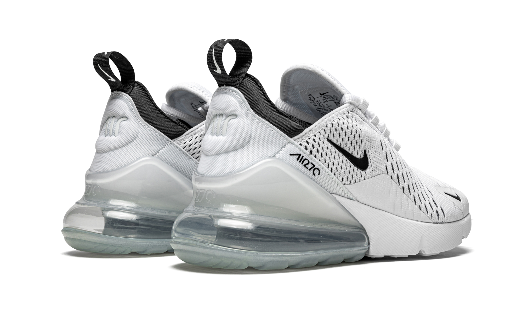 Air Max 270 Mns Women "White / black" AH6789 100