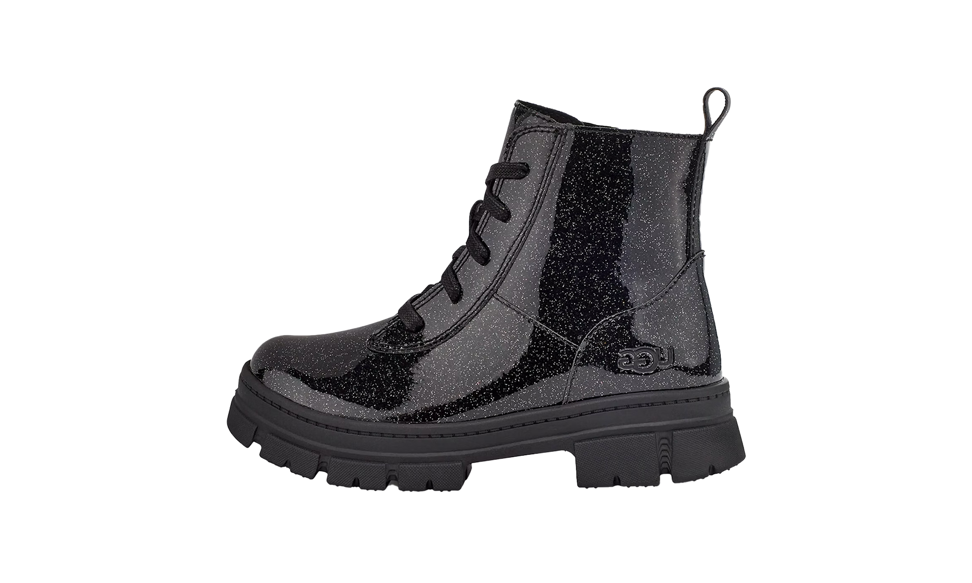Ashton Lace Up Boot GS "Glitter Black"