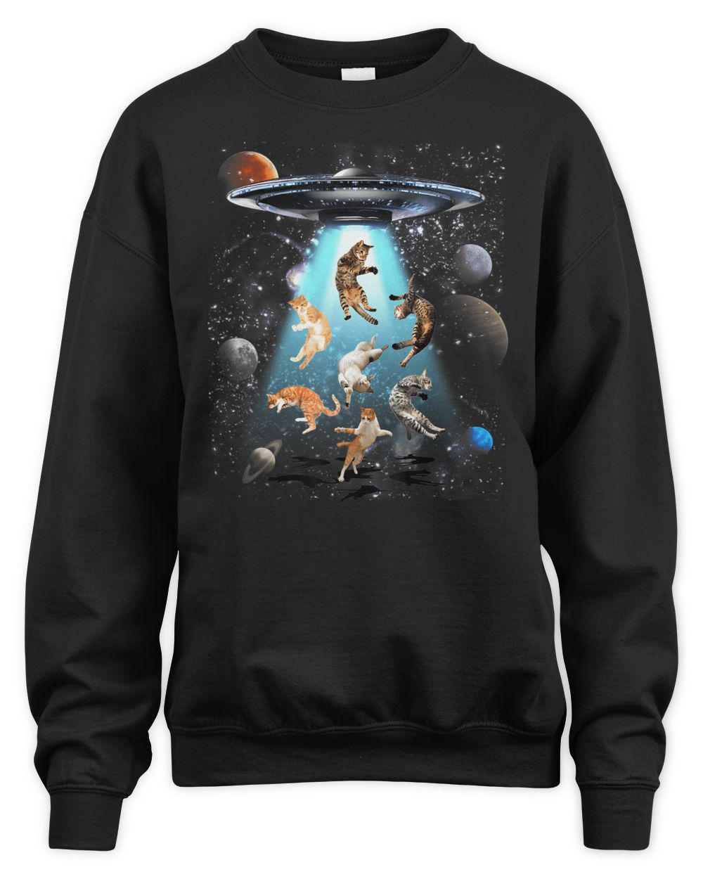 Galaxy Cat Cat Ufo Funny Cat Cat Graphic Shirt