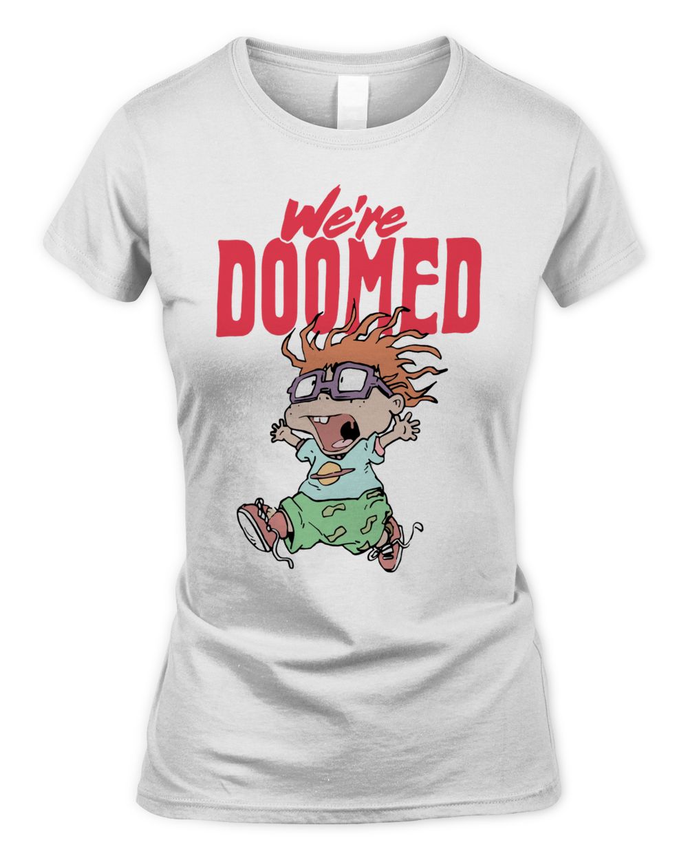 Truffle Shuffle Merchandise Rugrats Chuckie We're Doomed Ecru Shirt