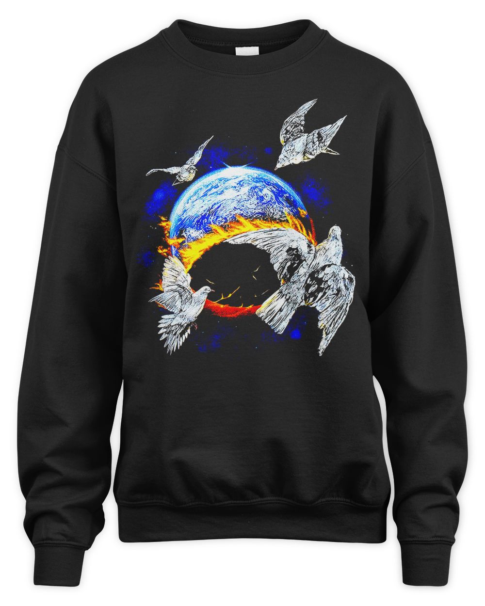 Techwear On Clothing Earth Flame Doves Shirt