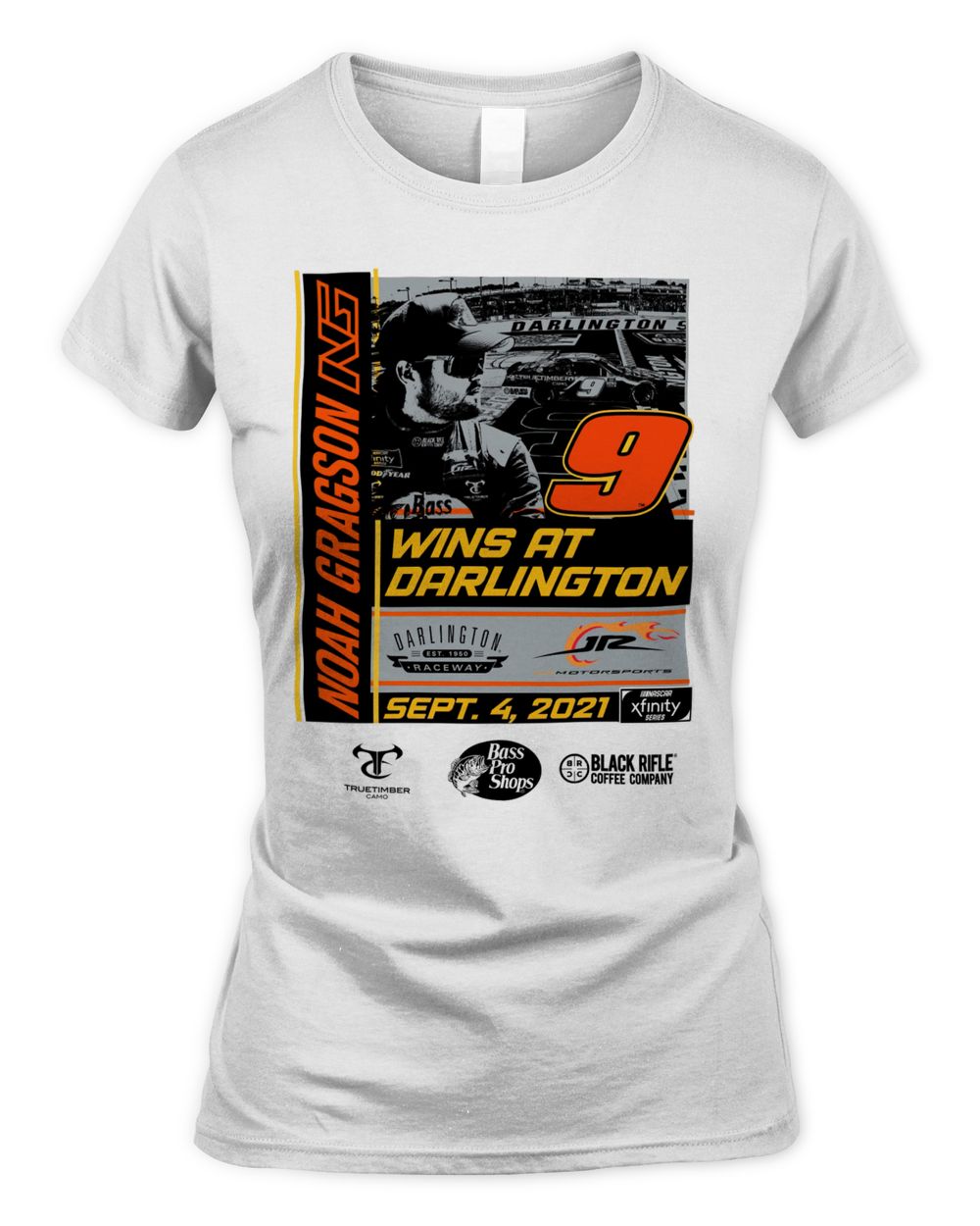 Noah Gragson JR Motorsports Official Team Apparel 2021 NASCAR Xfinity Series 200 Race Win Shirt