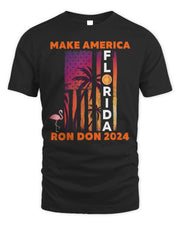 Trump Desantis 2024   Ron Don 2024 Flamingo Flag Election Shirt