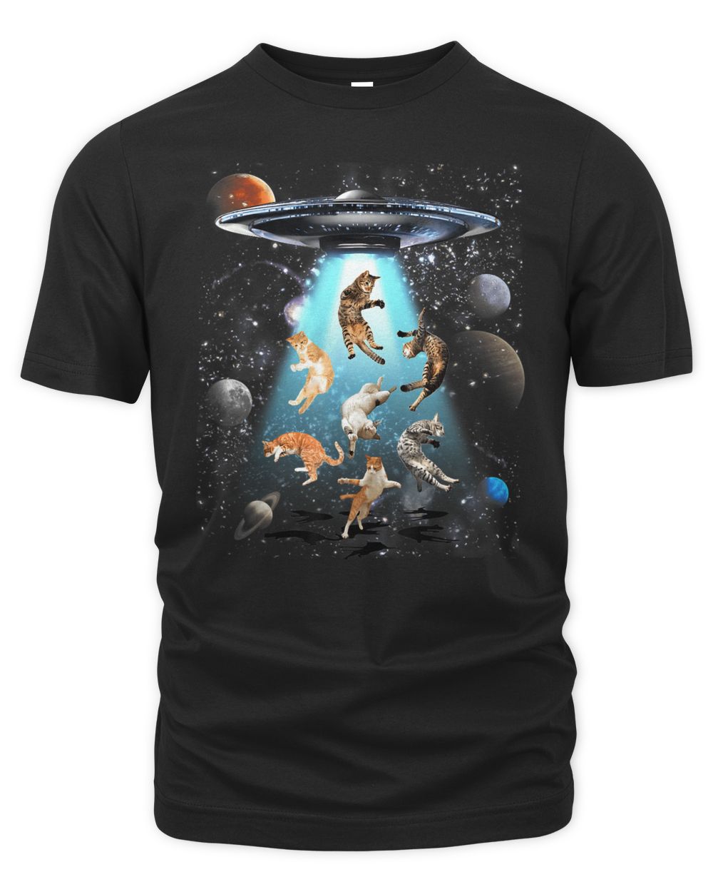 Galaxy Cat Cat Ufo Funny Cat Cat Graphic Shirt