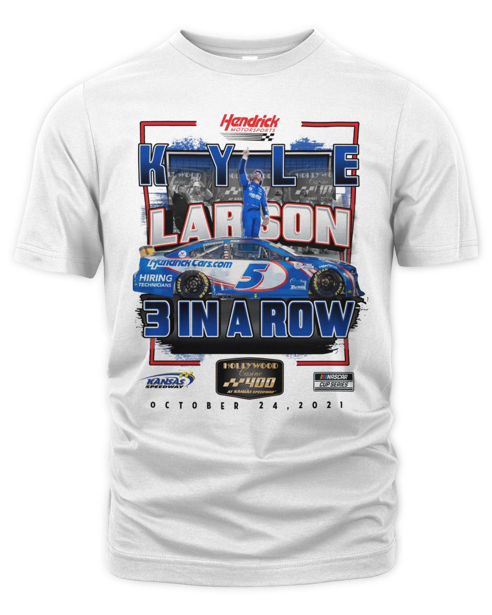 Kyle Larson Checkered Flag 2021 Hollywood Casino 400 Race Win Shirt