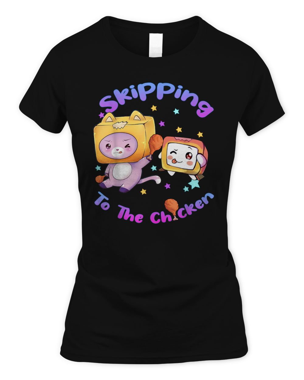 Skipping To The Funny Chicken Retro Lanky Art Box Video Game Shirt