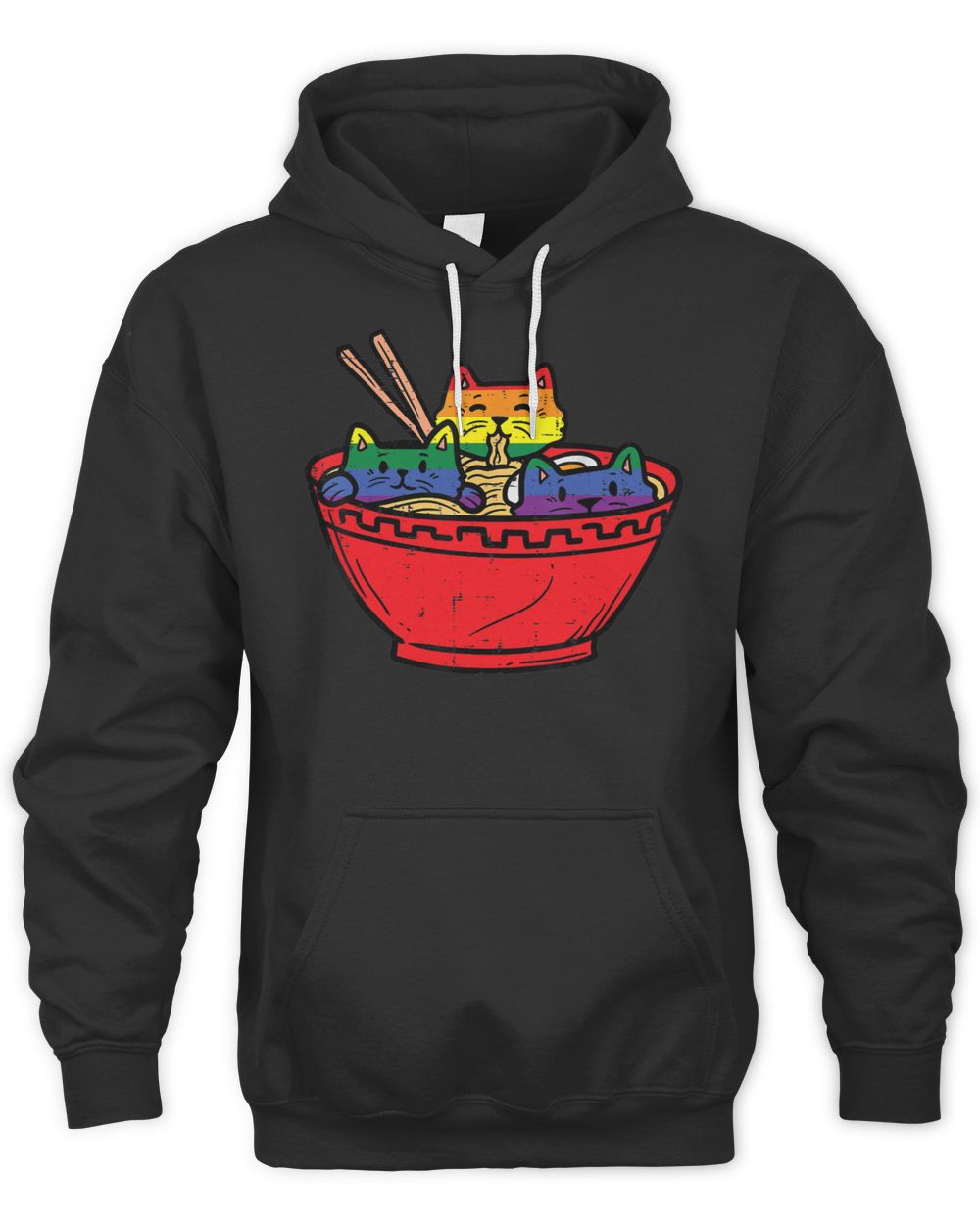 Cats In Ramen Anime Food Lgbtq Rainbow Flag Gay Pride Ally Shirt