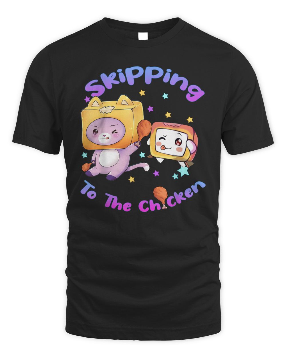 Skipping To The Funny Chicken Retro Lanky Art Box Video Game Shirt