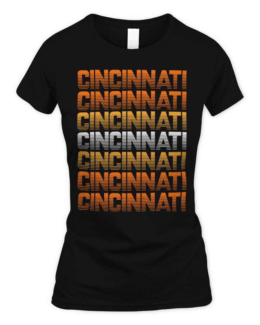 Cincy Shirts Black & Orange Cincinnati Retro Shirt