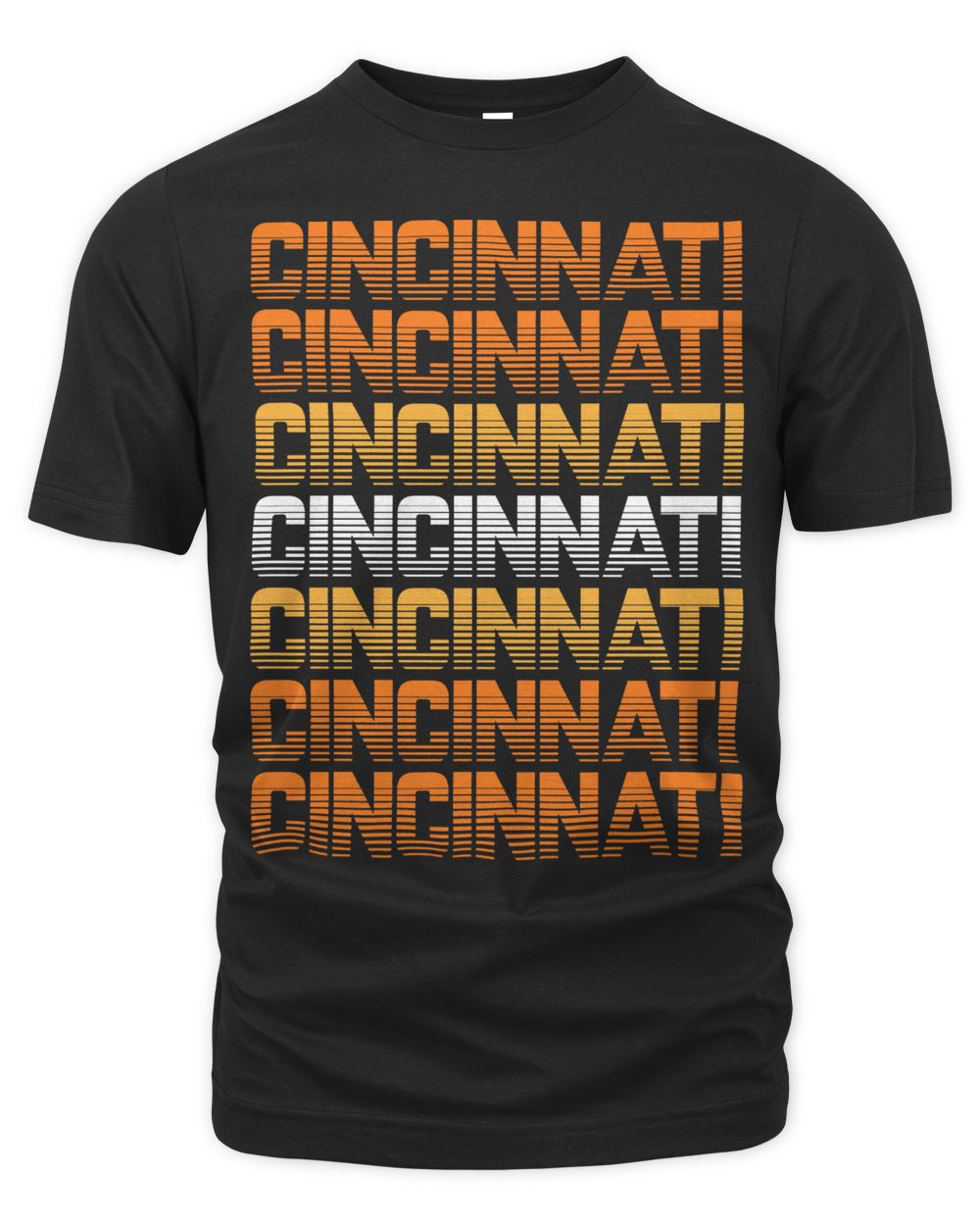 Cincy Shirts Black & Orange Cincinnati Retro Shirt
