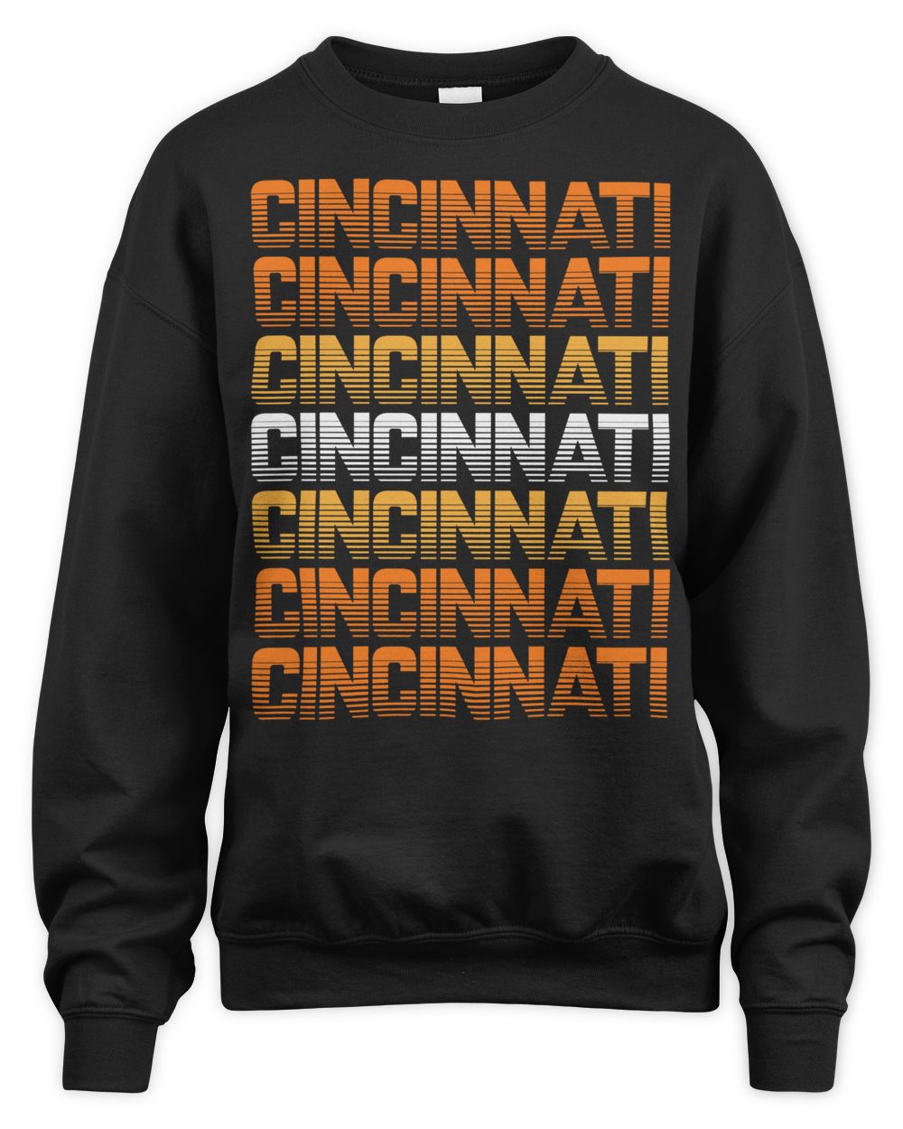 Cincy Shirts Black & Orange Cincinnati Retro Shirt