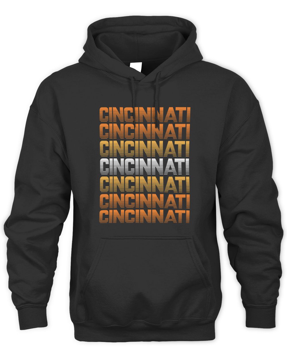 Cincy Shirts Black & Orange Cincinnati Retro Shirt