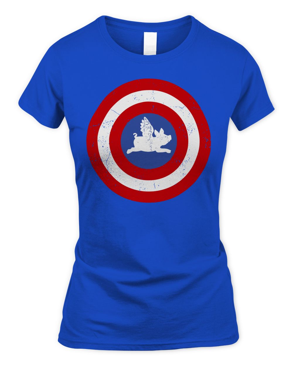 Cincy Shirts Captain USA Flying Pig Shield Shirt