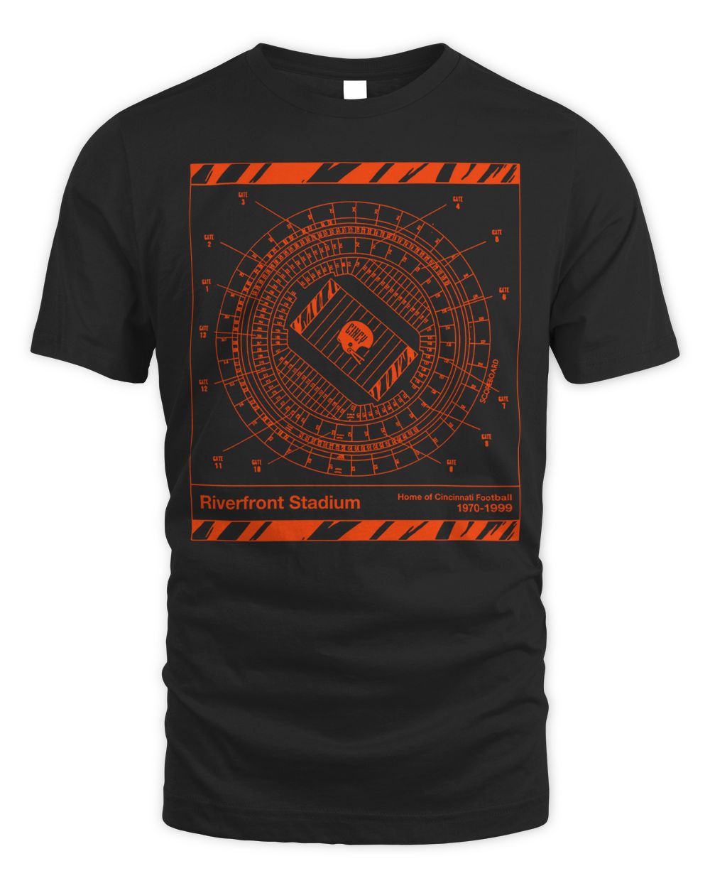 Cincy Shirts Cincinnati Football Riverfront Blueprint Shirt