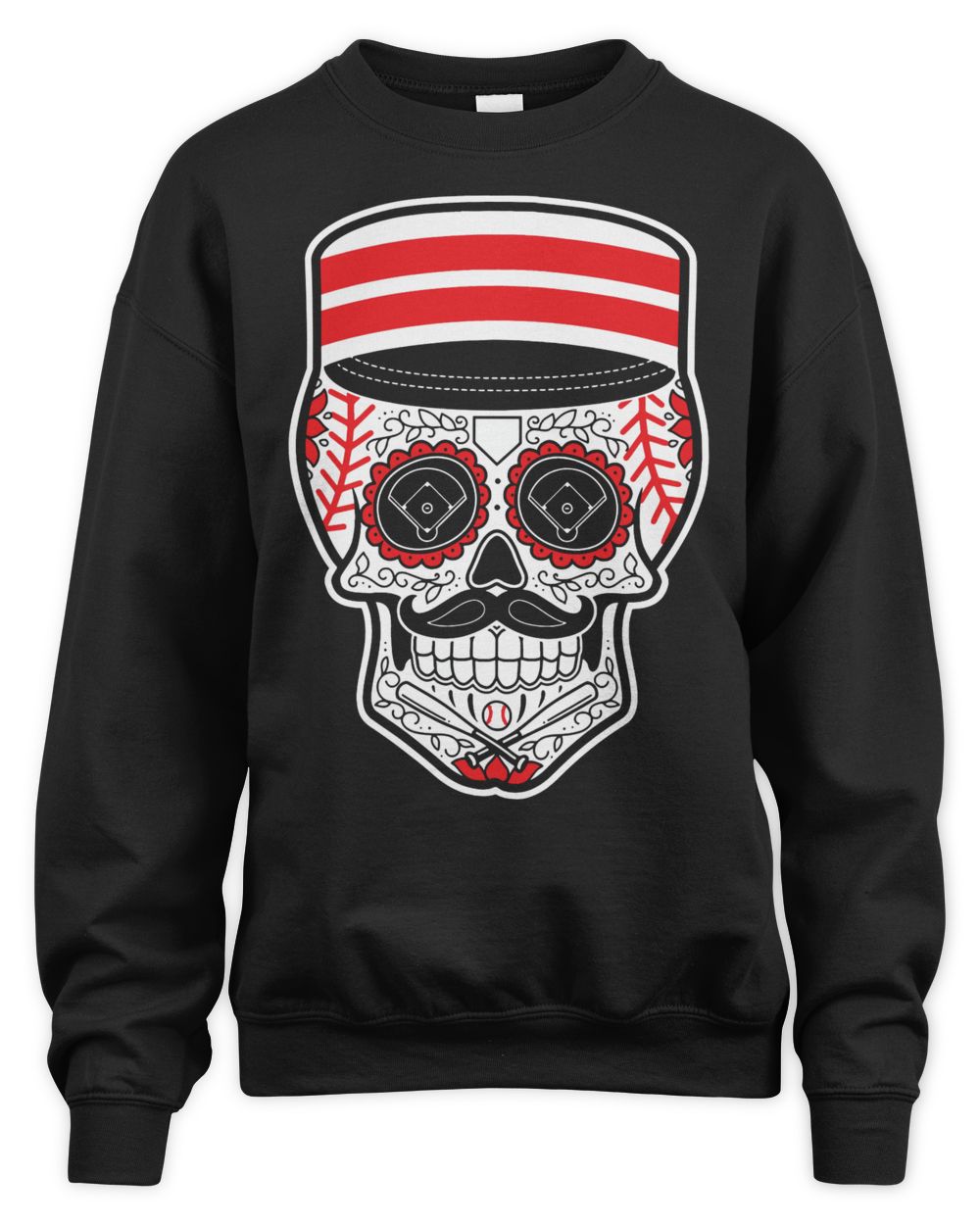 Cincy Shirts Redlegs Sugar Skull Shirt