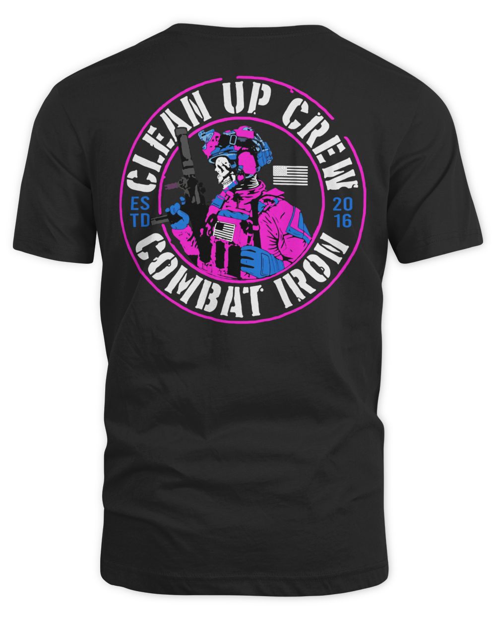 Combat Iron Apparel Clean Up Crew Operator Skull Shirt