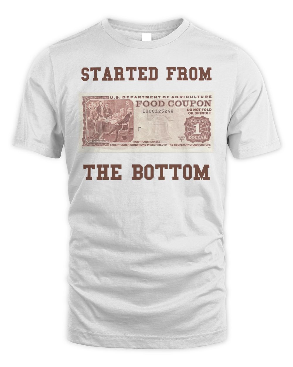 Melanin Apparel Started From the Bottom Food Stamp Shirt
