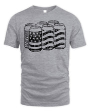 Red White and Blue Apparel American Flag Six Pack Shirt