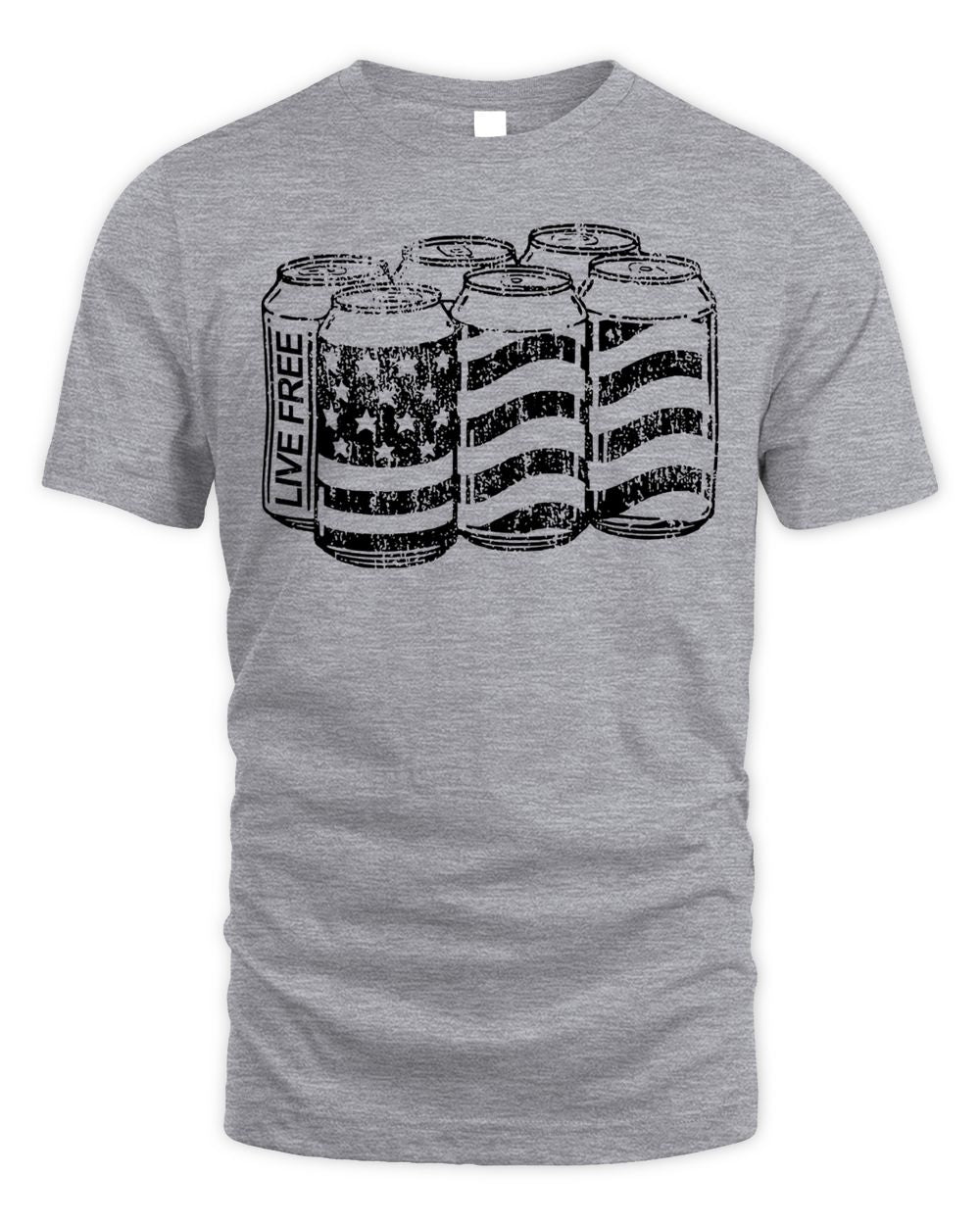 Red White and Blue Apparel American Flag Six Pack Shirt