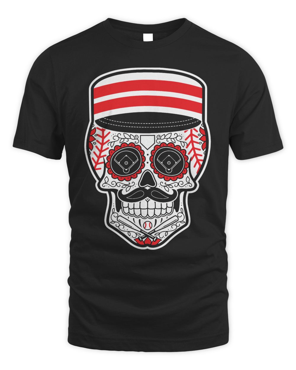 Cincy Shirts Redlegs Sugar Skull Shirt