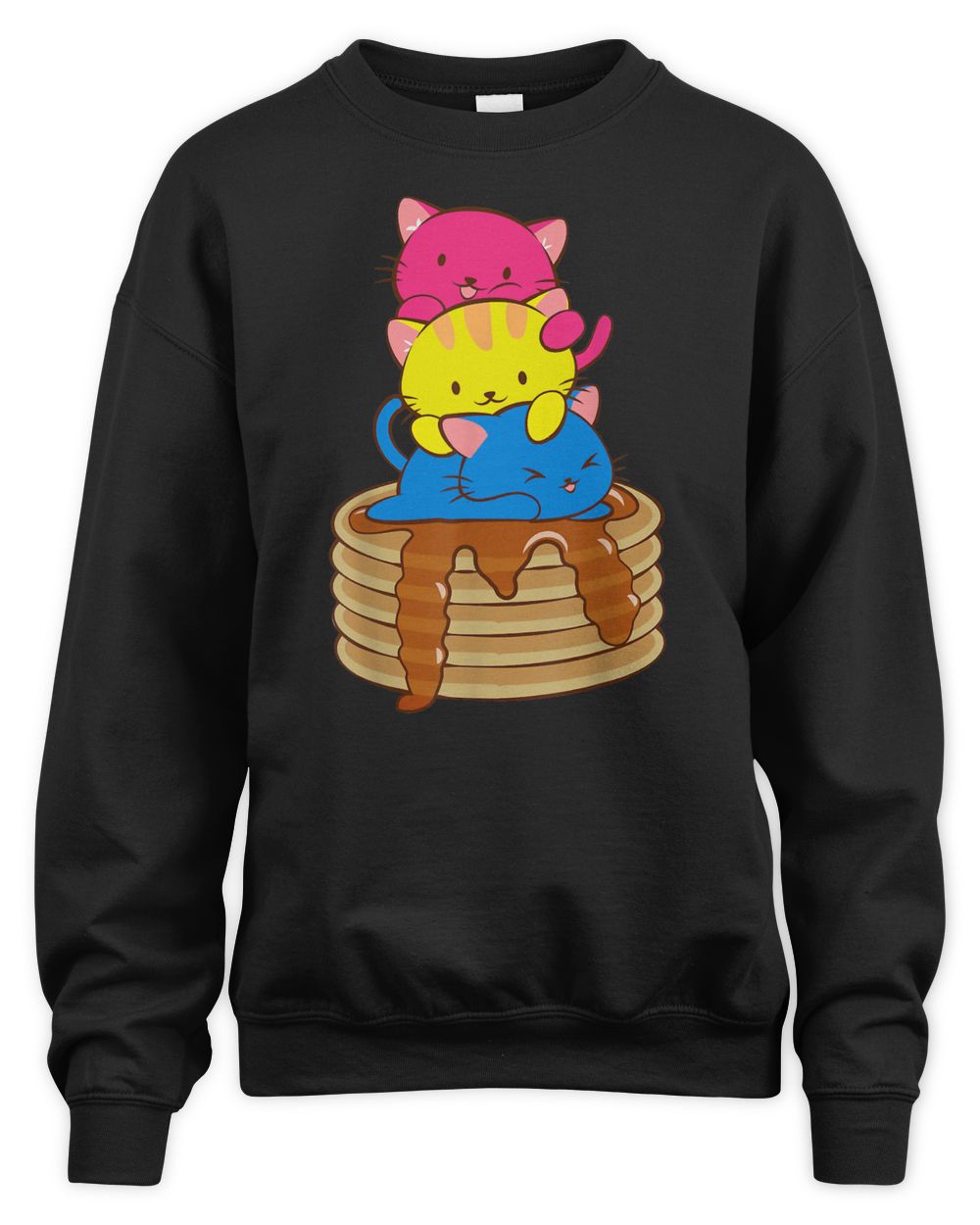 Pansexual Pride Flag Kawaii Cats On Pancakes Lgbt Pride Shirt