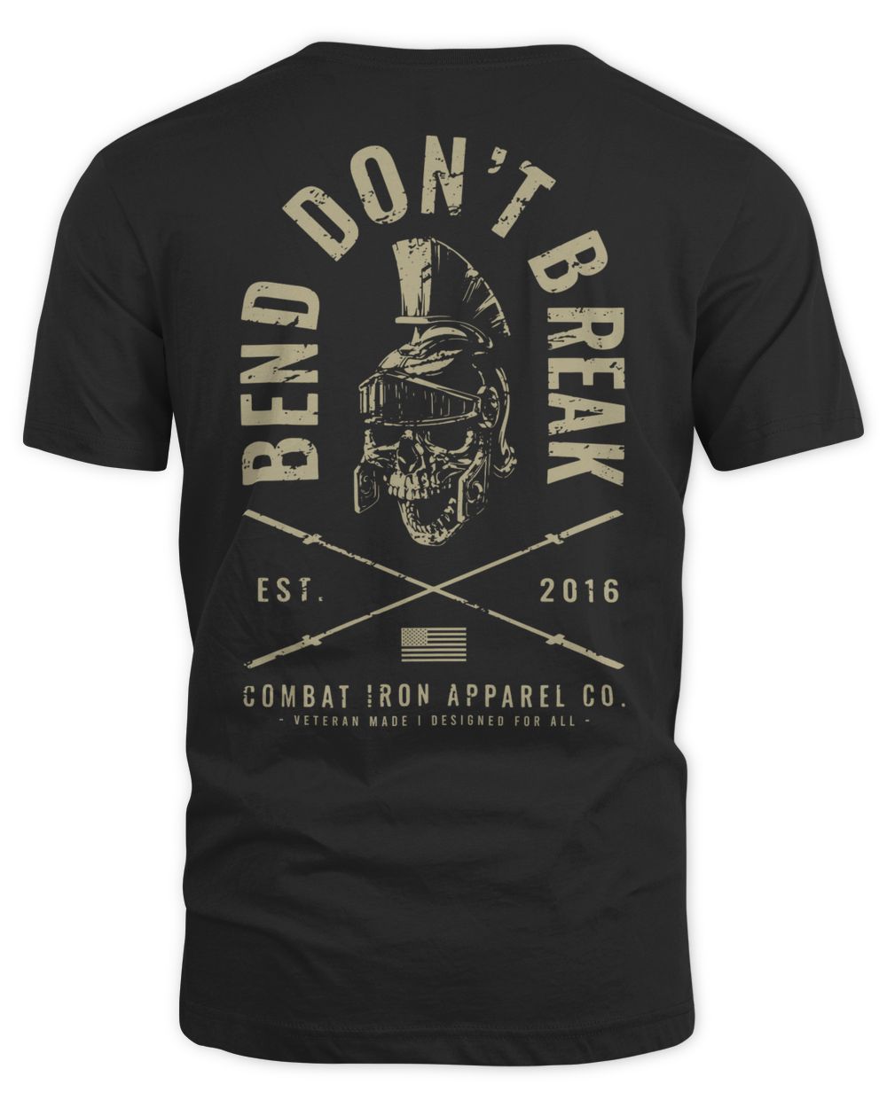 Combat Iron Apparel Bend Don't Break - Barbell Skull Shirt
