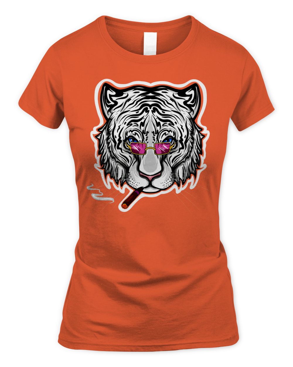 Cincy Shirts Smoking White Tiger With Sunglasses Shirt
