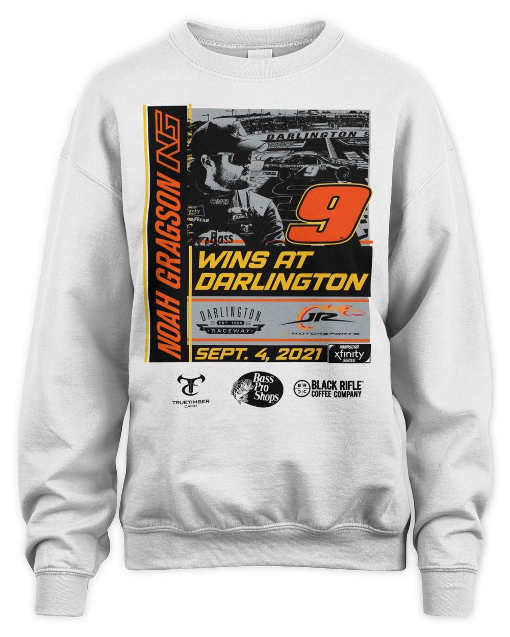 Noah Gragson JR Motorsports Official Team Apparel 2021 NASCAR Xfinity Series 200 Race Win Shirt