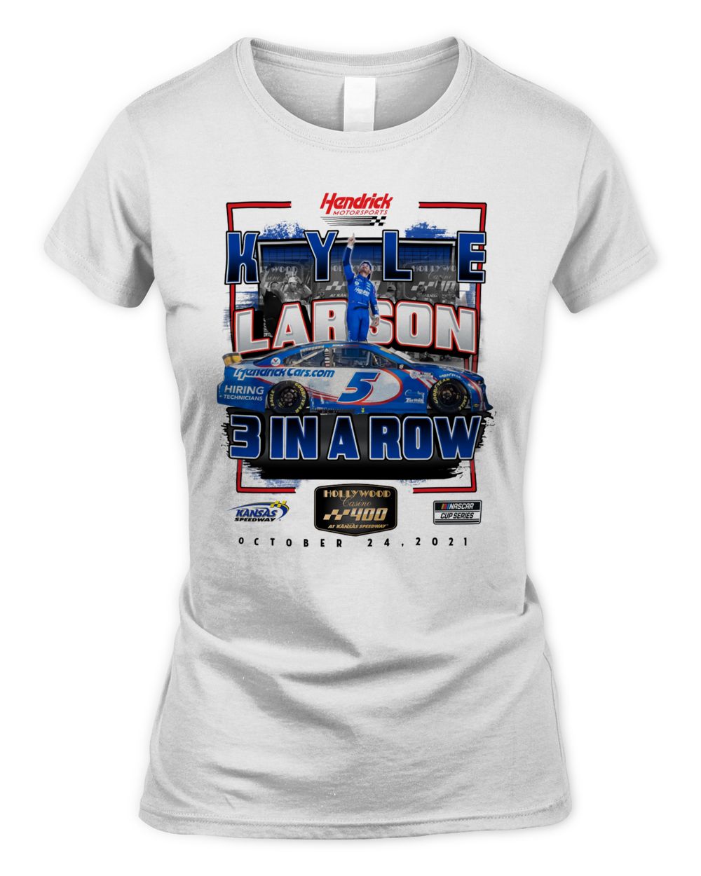Kyle Larson Checkered Flag 2021 Hollywood Casino 400 Race Win Shirt
