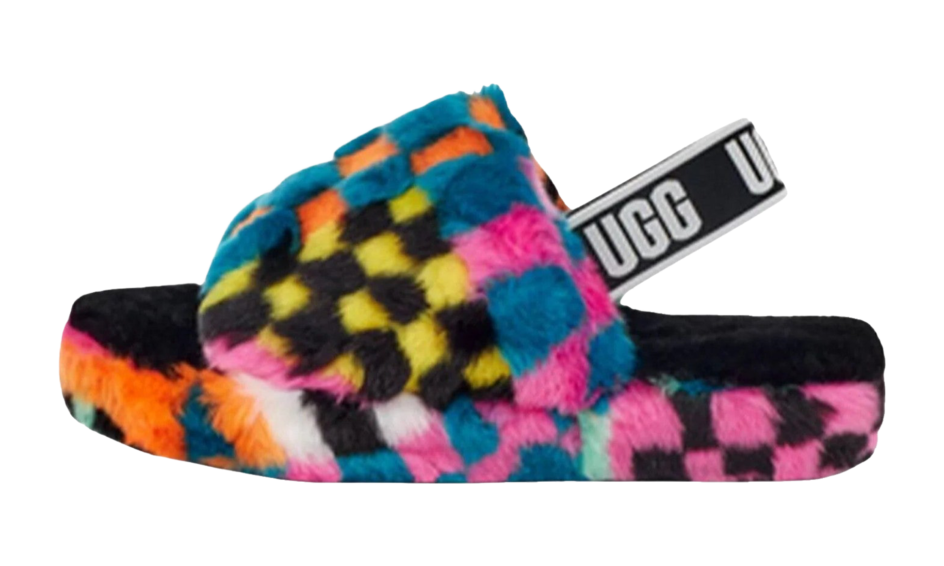 Fluff Yeah Slide Checks Sandal GS "Black / Multicolor"