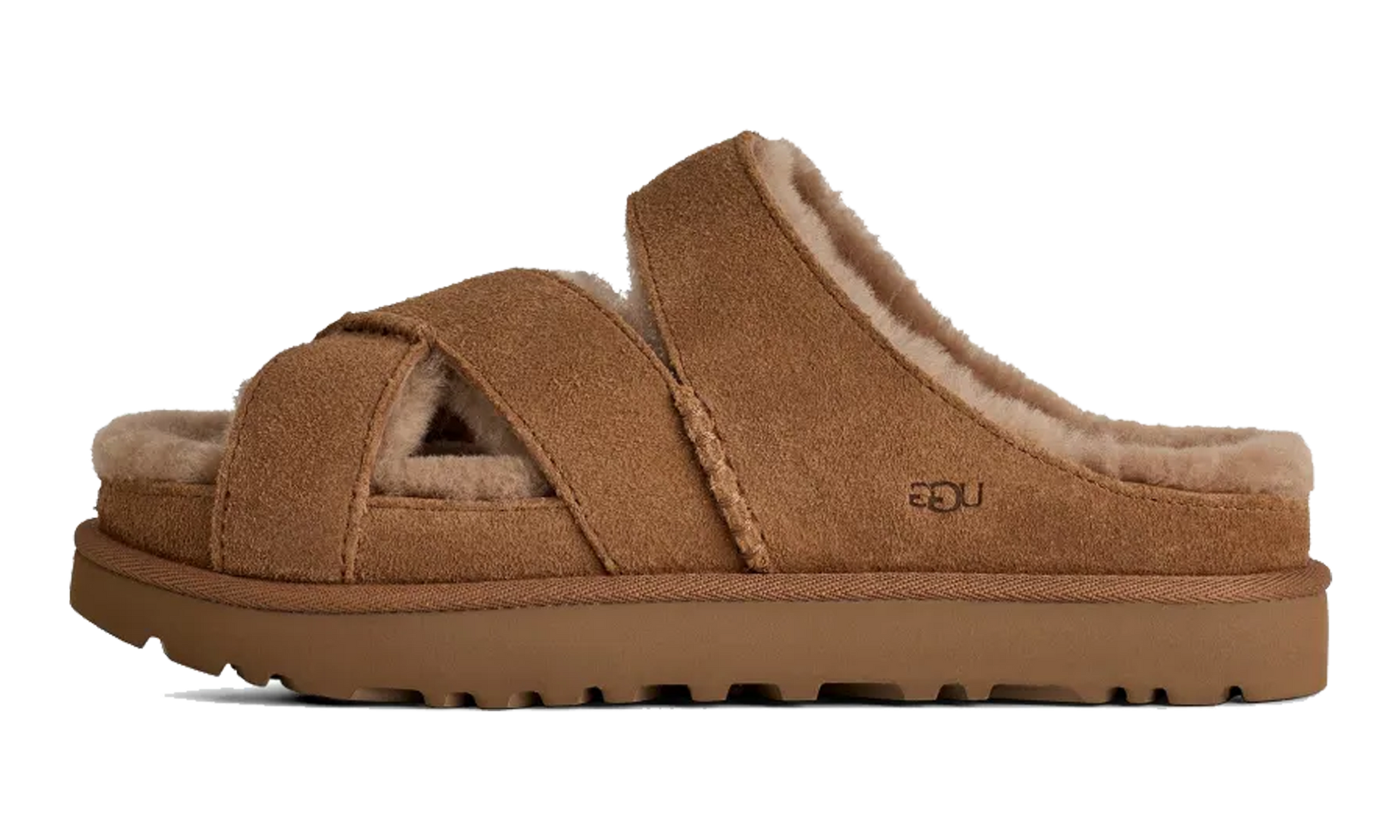 Greenport Cross Strap Slide Women "Chestnut"