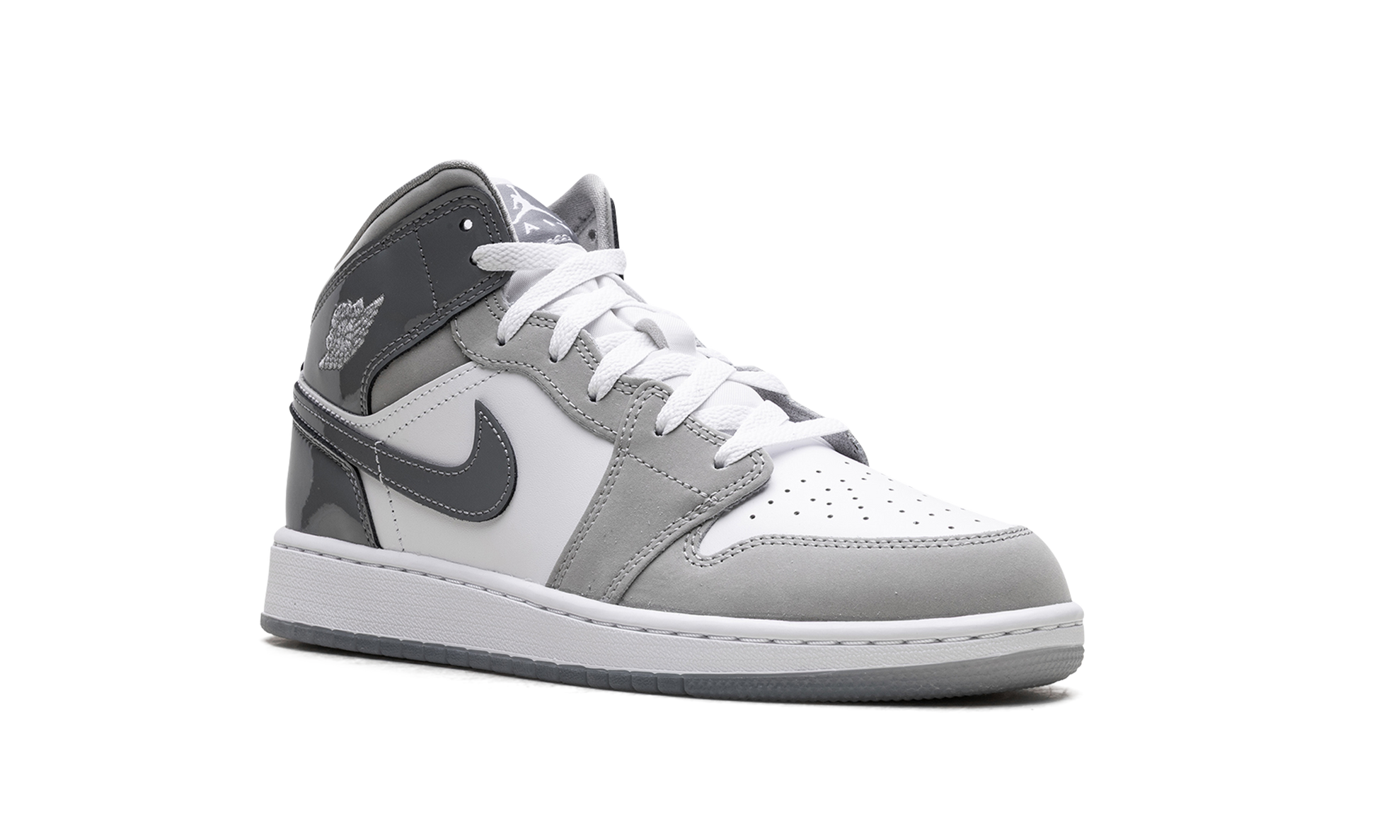 Jordan 1 Mid GS "White Medium Cool Grey"