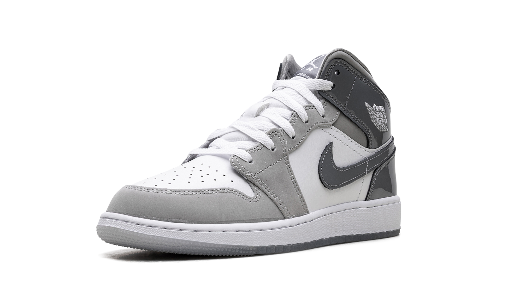 Jordan 1 Mid GS "White Medium Cool Grey"