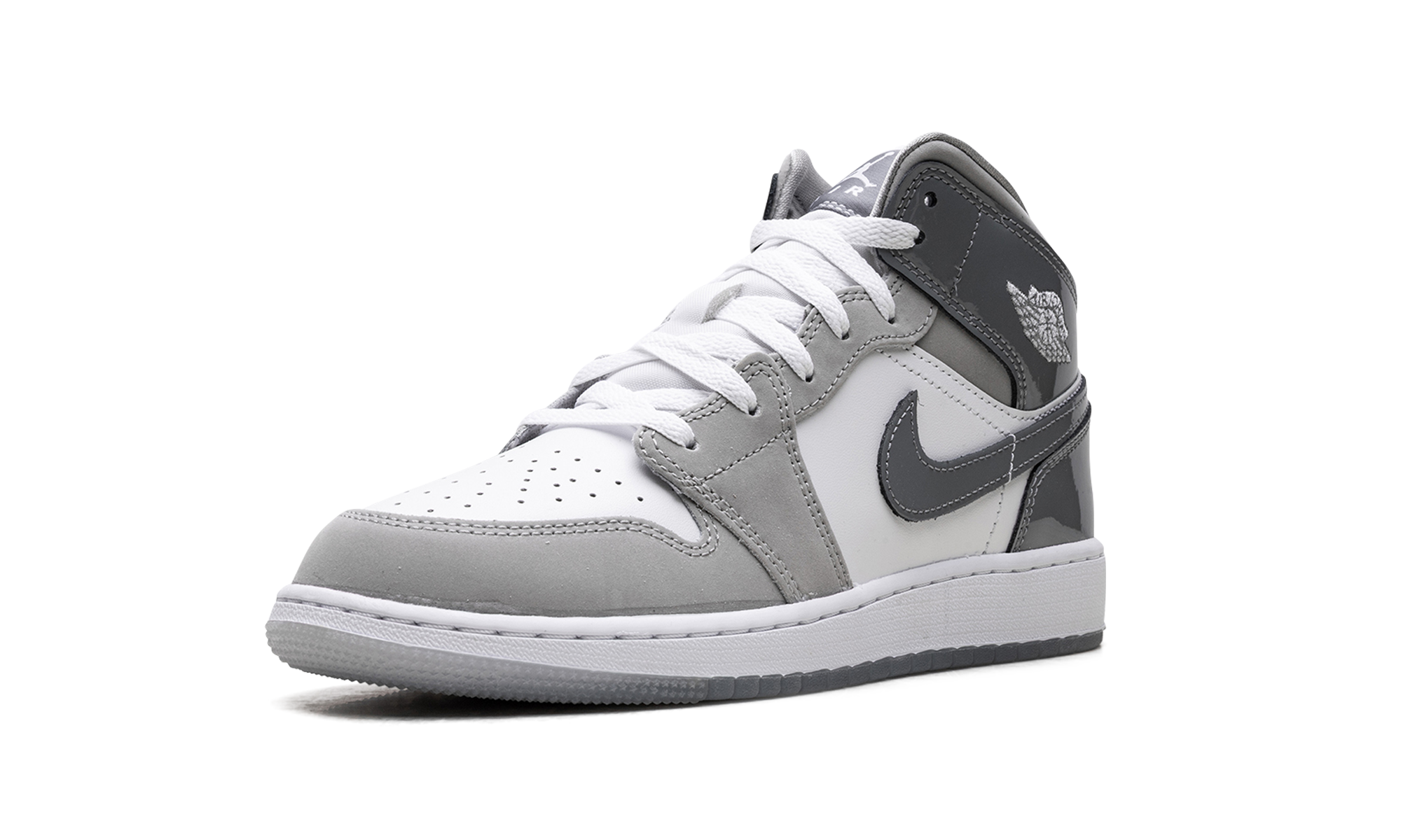 Jordan 1 Mid GS "White Medium Cool Grey"