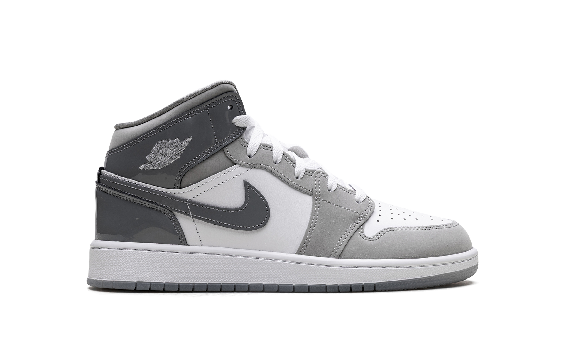 Jordan 1 Mid GS "White Medium Cool Grey"