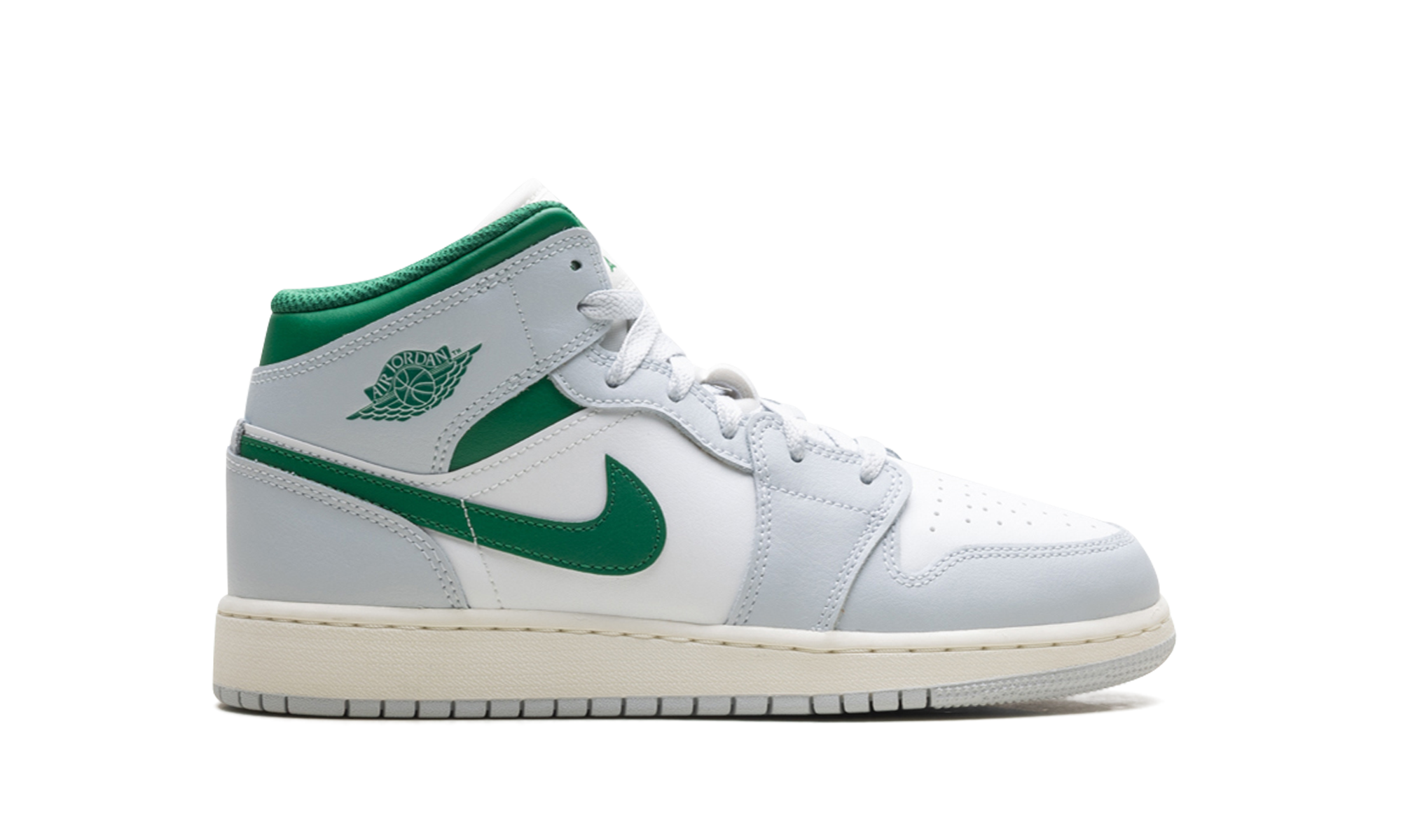 Jordan 1 Mid GS "White pure platinum pine green" DQ8423 142