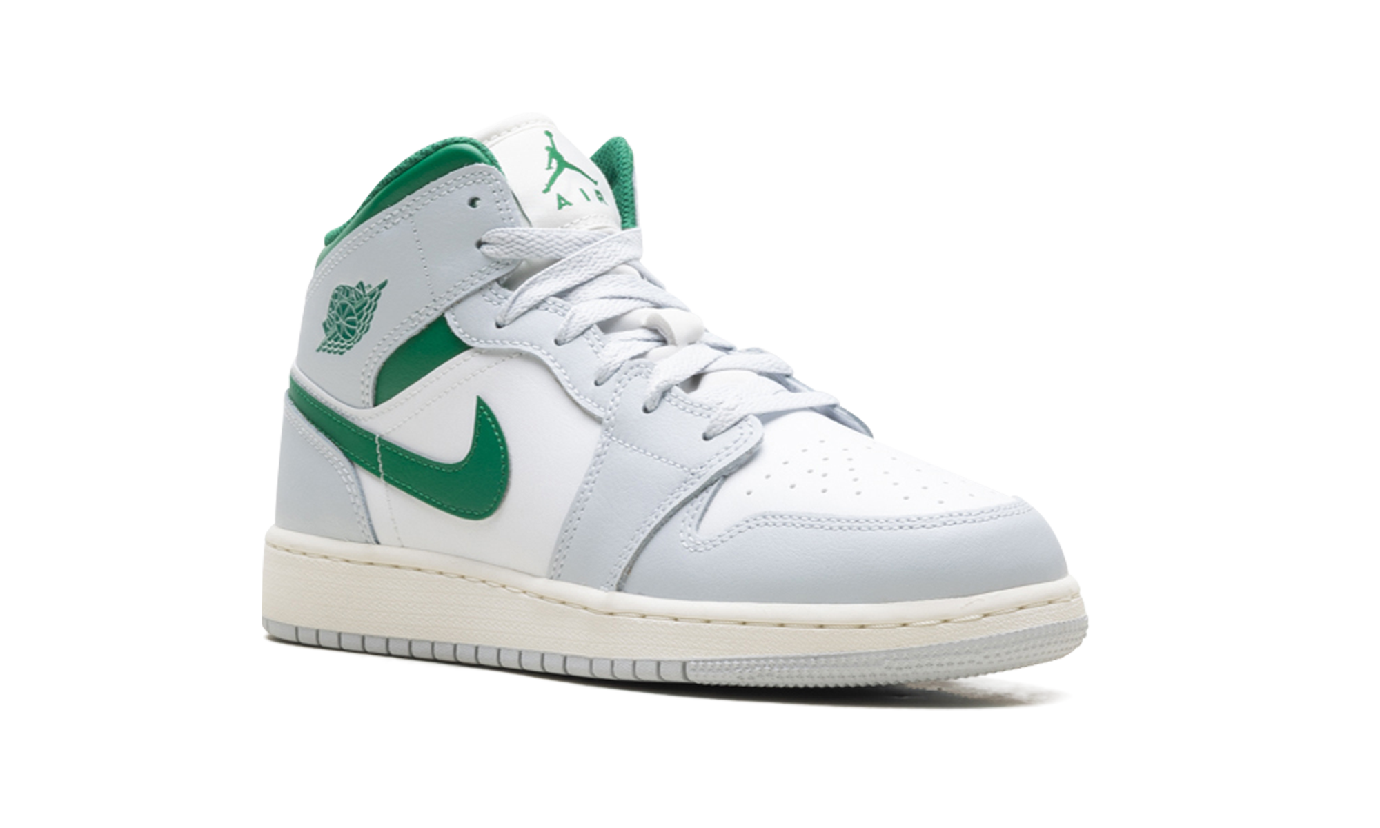 Jordan 1 Mid GS "White pure platinum pine green" DQ8423 142