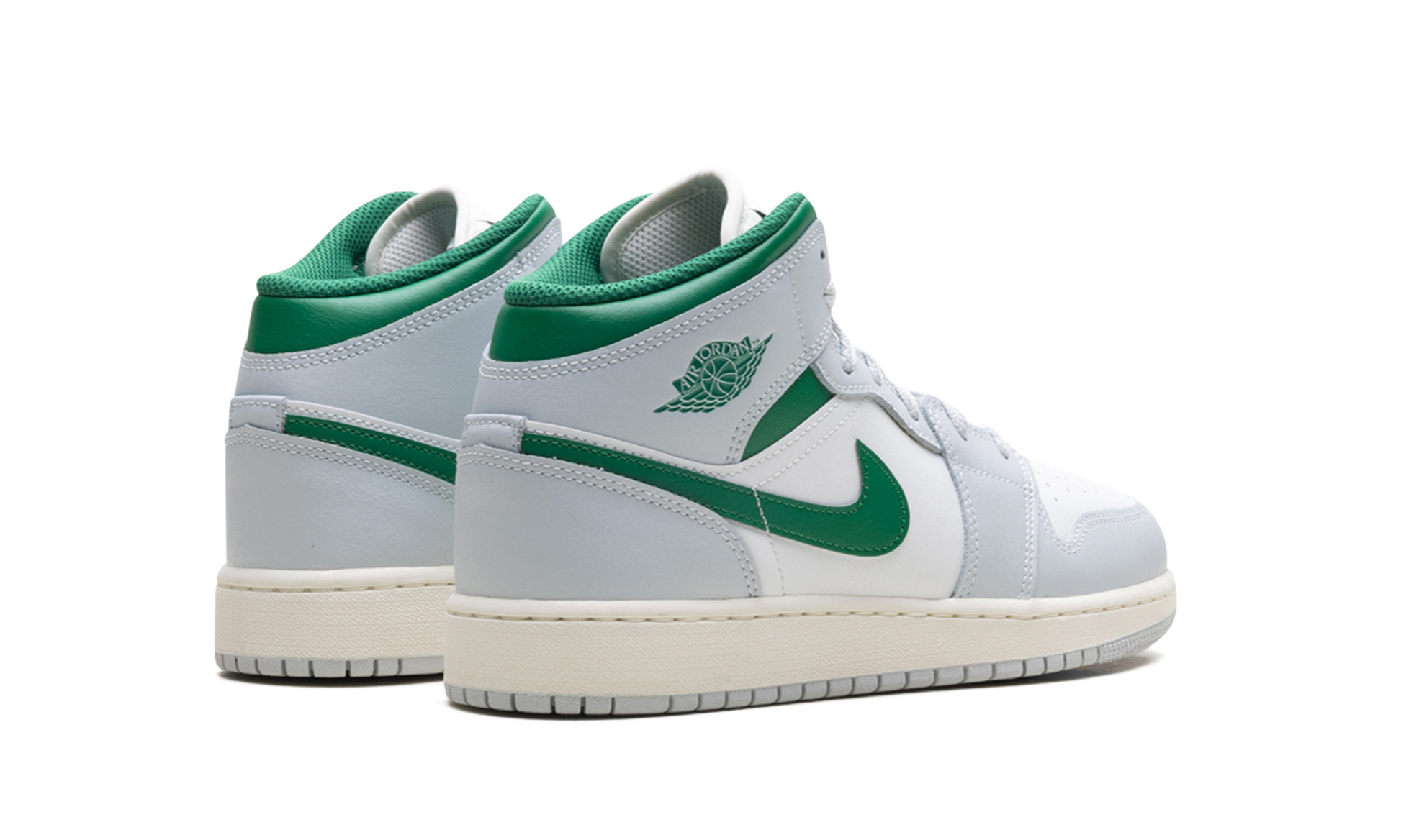 Jordan 1 Mid GS "White pure platinum pine green" DQ8423 142