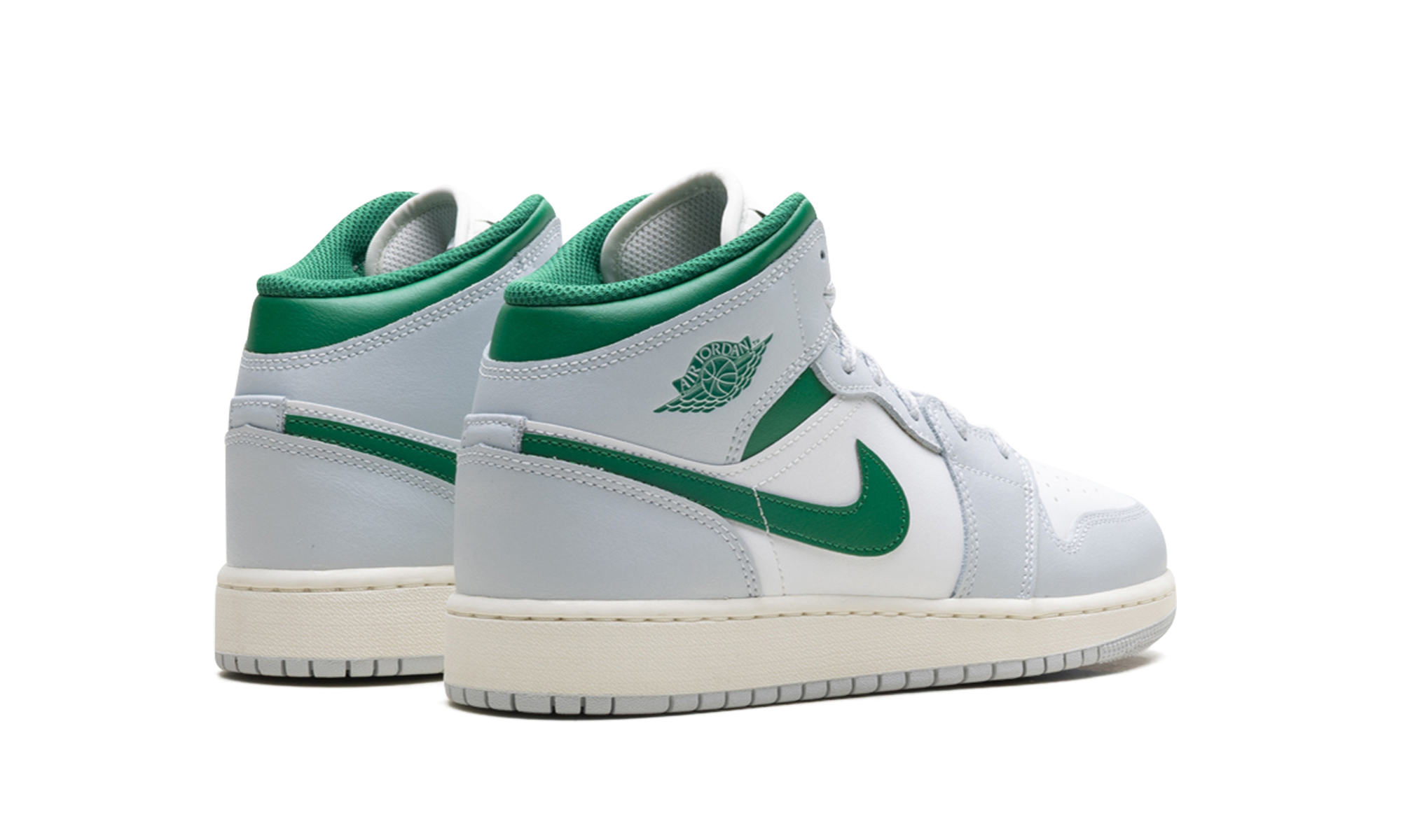 Jordan 1 Mid GS "White pure platinum pine green" DQ8423 142