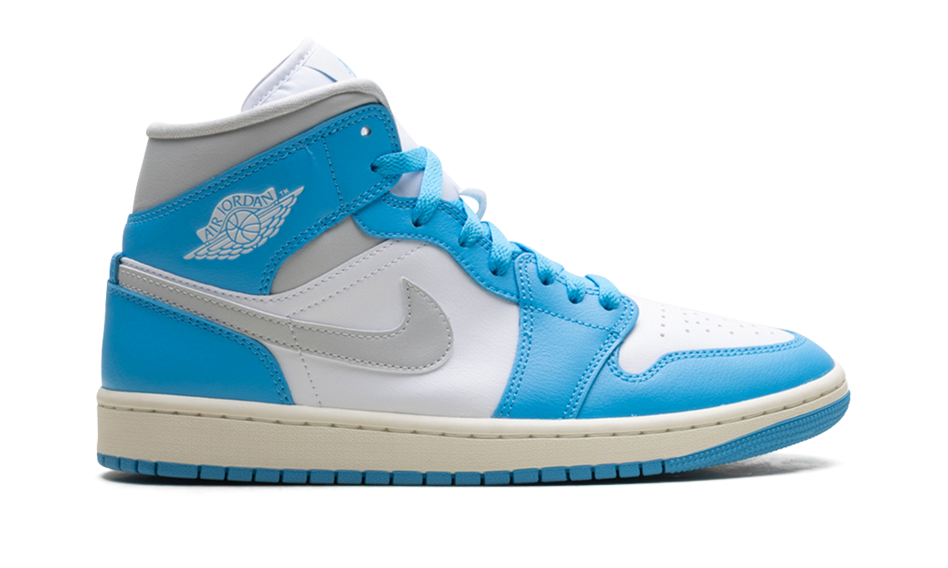 Jordan 1 Mid Women "Dark Powder Blue White Sail Neutral Grey"
