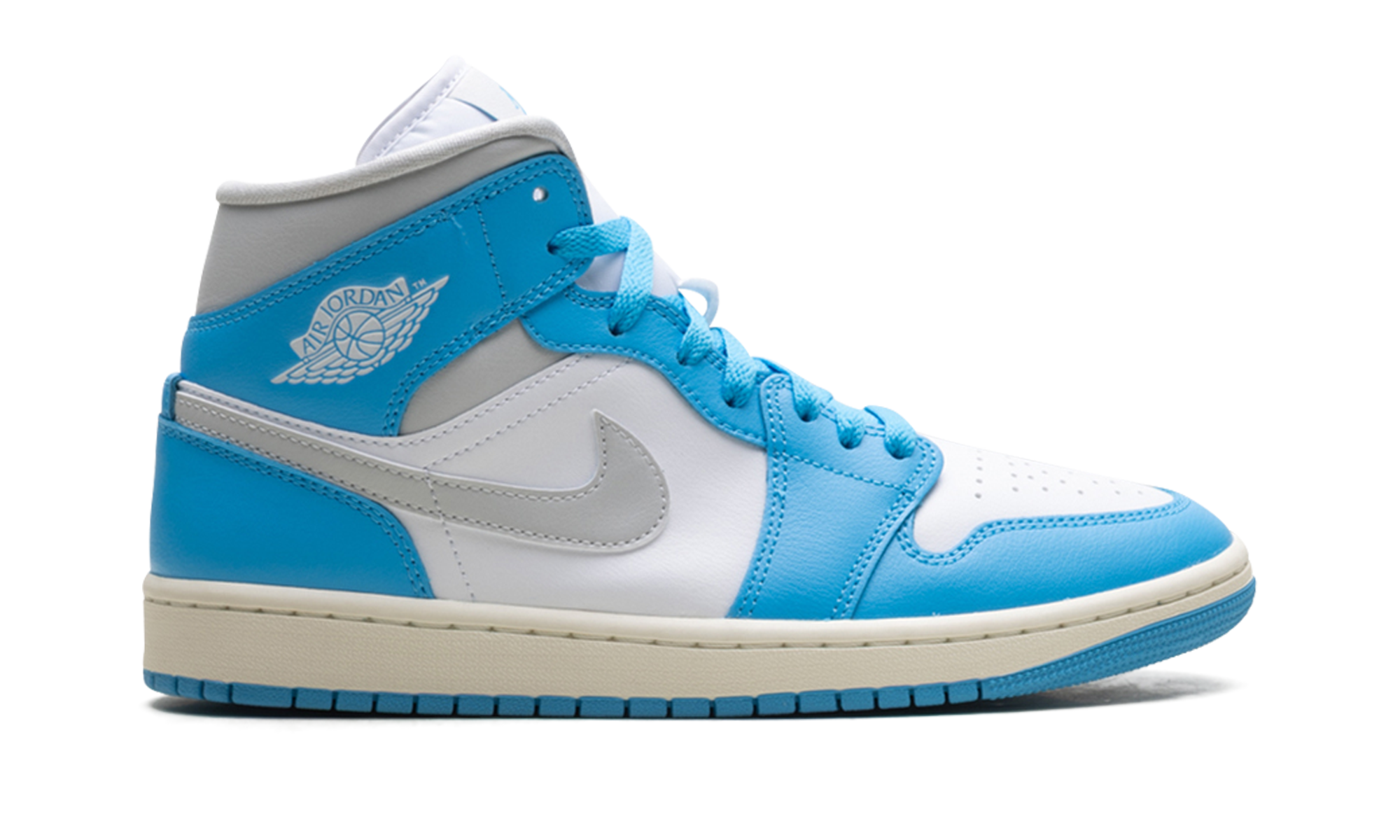 Jordan 1 Mid Women "Dark Powder Blue White Sail Neutral Grey"