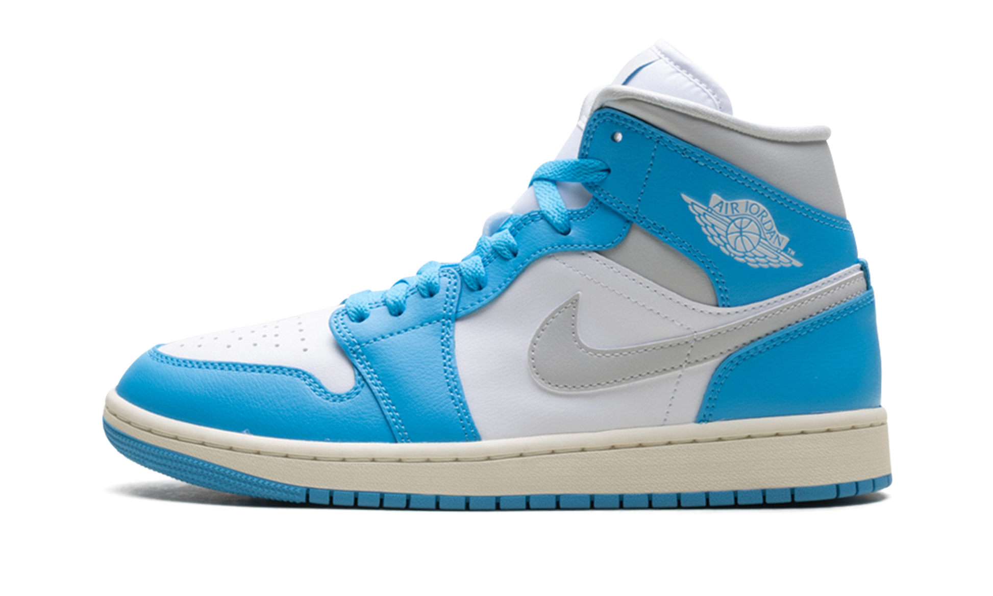 Jordan 1 Mid Women "Dark Powder Blue White Sail Neutral Grey"
