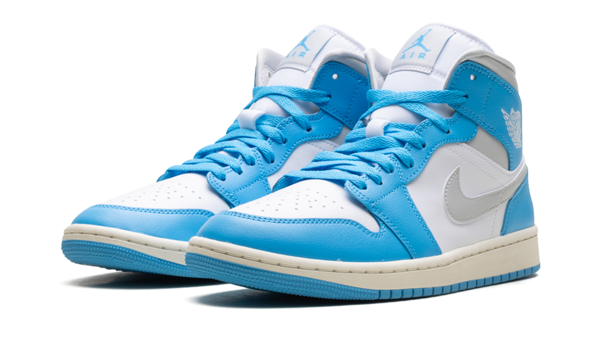 Jordan 1 Mid Women "Dark Powder Blue White Sail Neutral Grey"