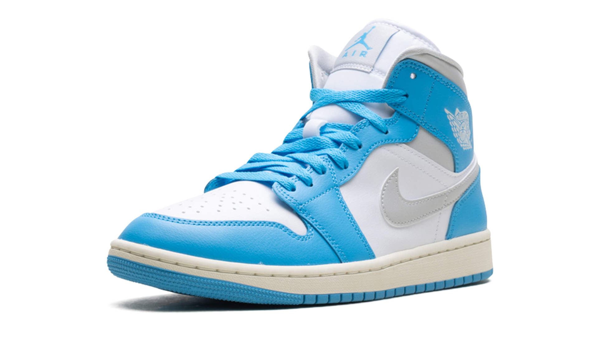 Jordan 1 Mid Women "Dark Powder Blue White Sail Neutral Grey"