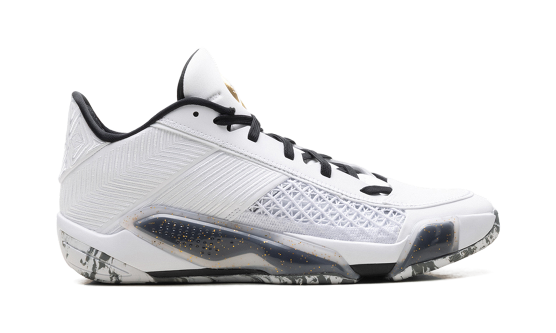 Jordan 38 Low "White metallic gold black" FD2326 107