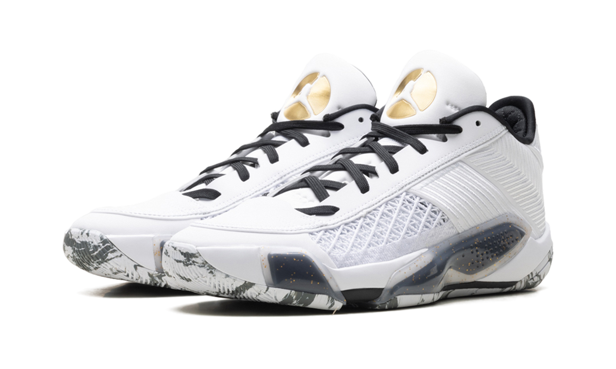Jordan 38 Low "White metallic gold black" FD2326 107