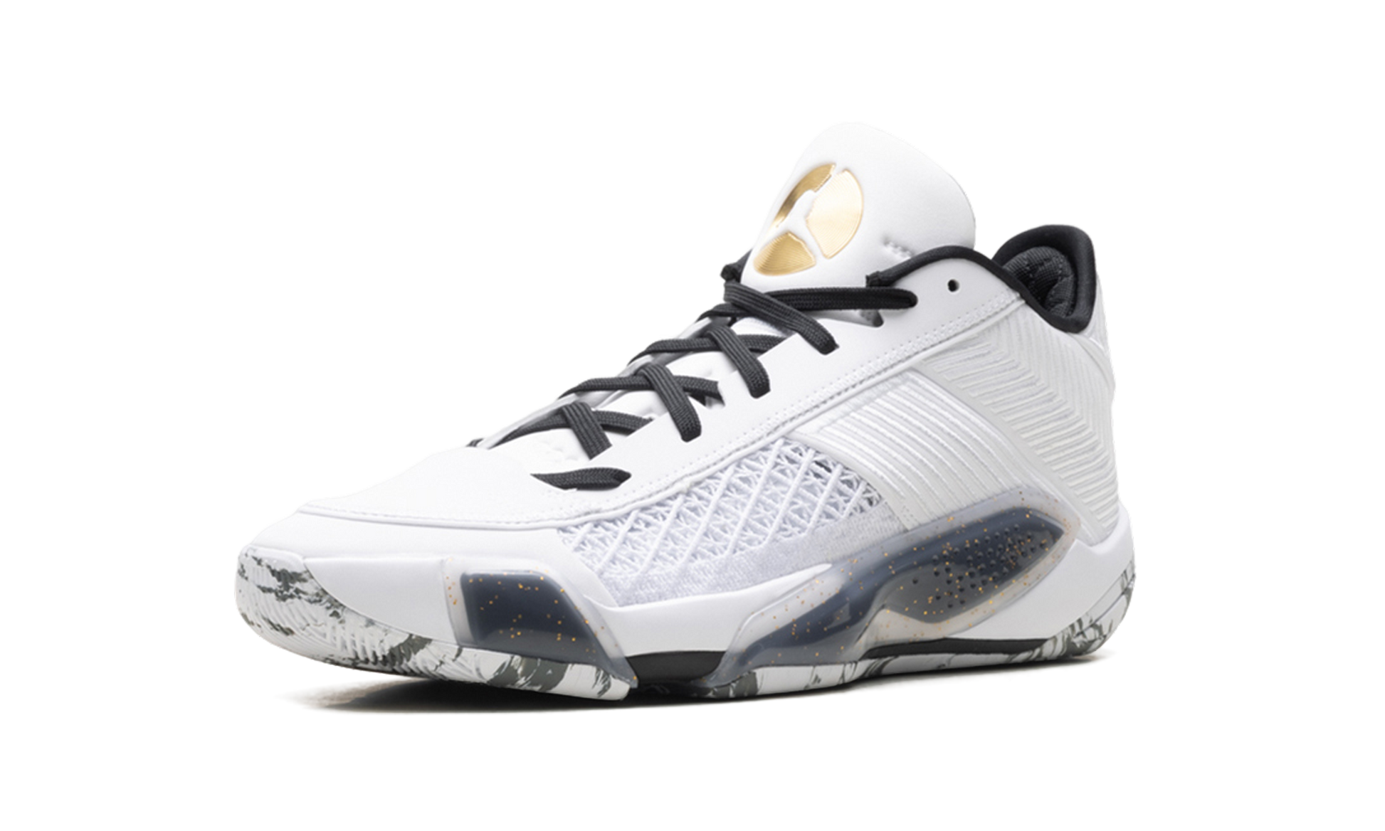 Jordan 38 Low "White metallic gold black" FD2326 107
